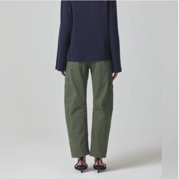 Citizens of Humanity Marcelle Low Slung Easy Cargo in Green 25 NWOT - Picture 3 of 12